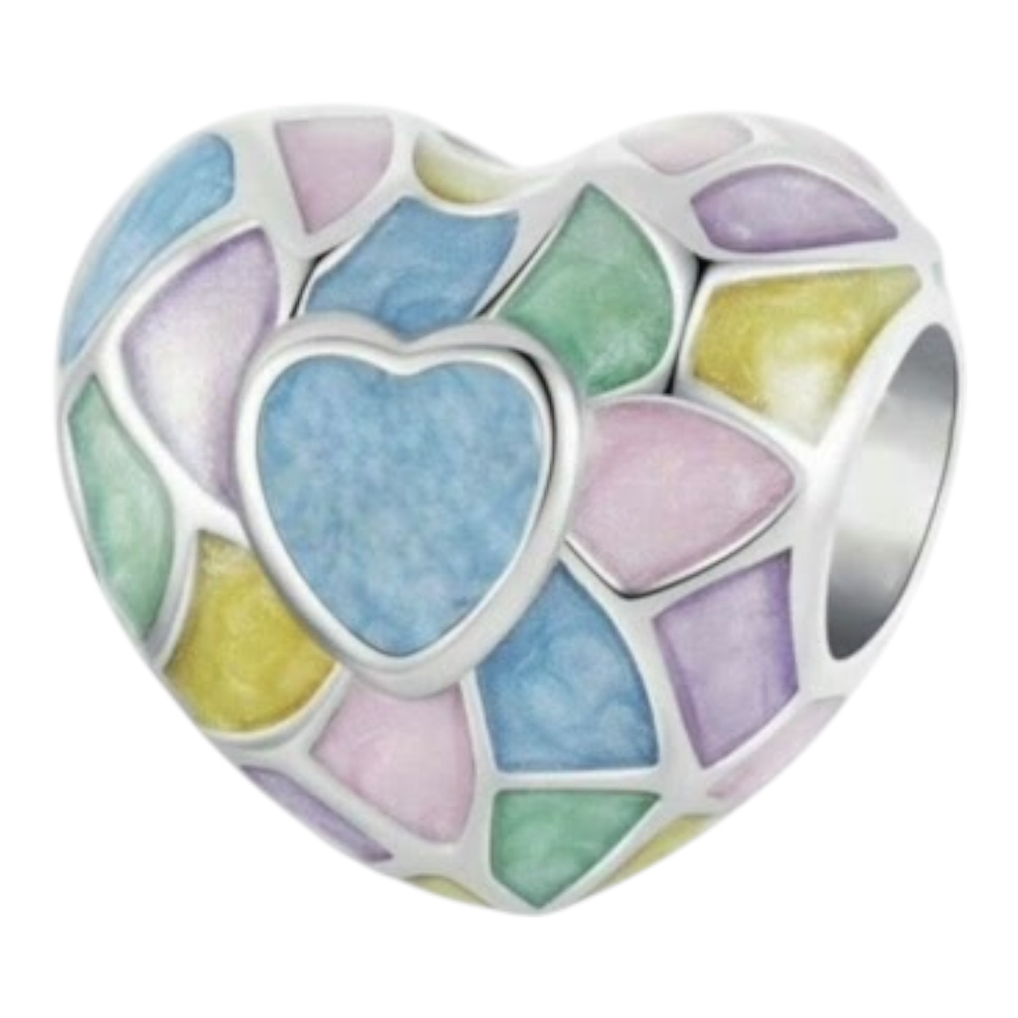D'Dora Collection - Charm - Pastel Mosaic Heart