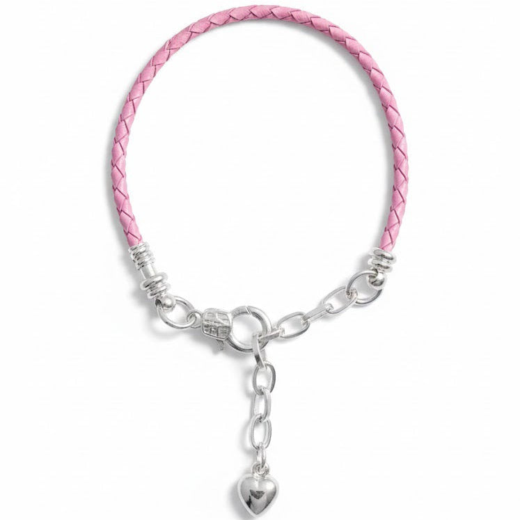 D'Dora Collection - လက်ကောက် - ပန်းရောင် ချိတ်ဆွဲထားသော နှလုံးပုံ