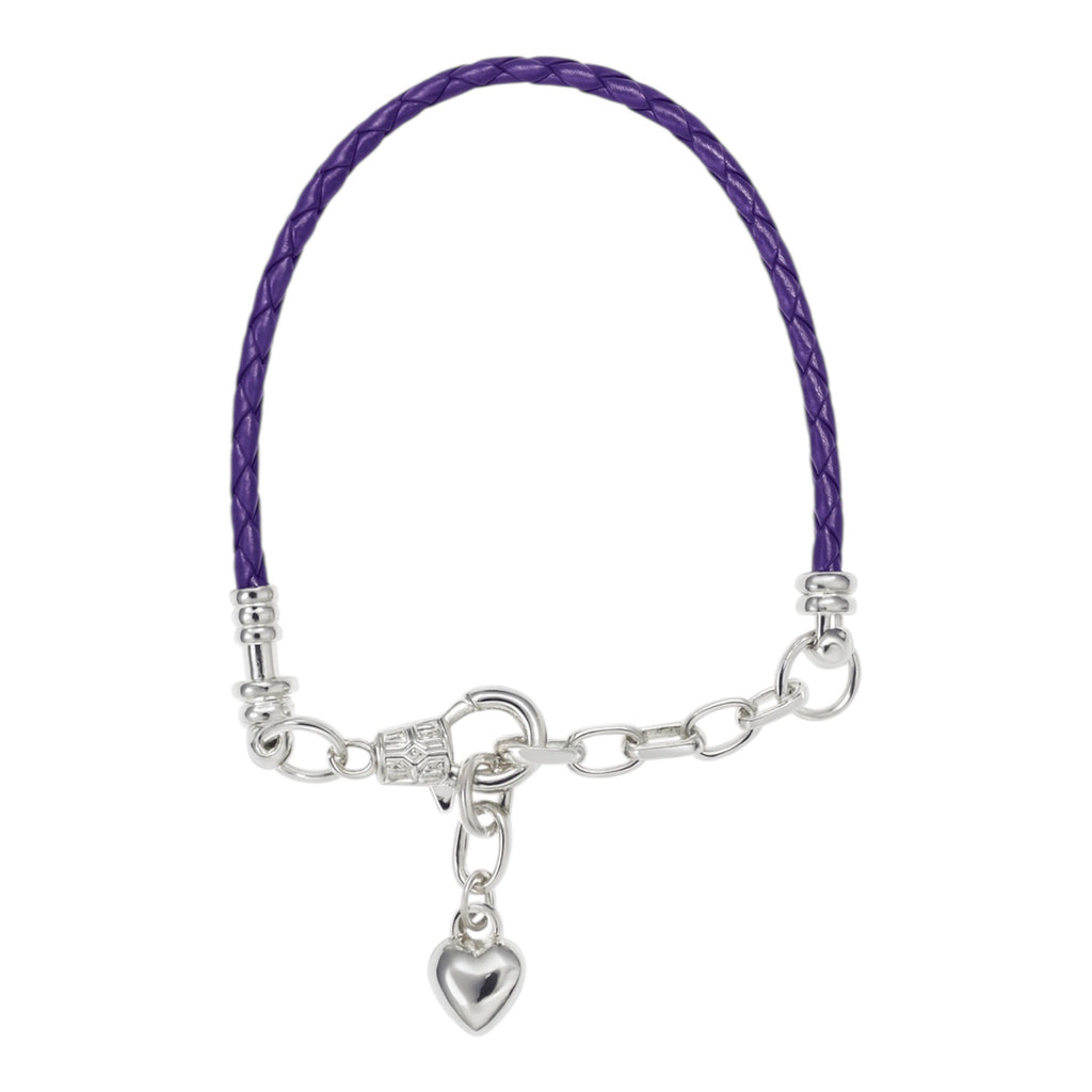 D'Dora Collection - လက်ကောက် - ခရမ်းရောင် ချိတ်ဆွဲထားသော နှလုံးပုံ