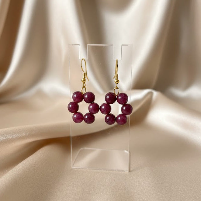 Halo Drop - နားကပ် - Garnet