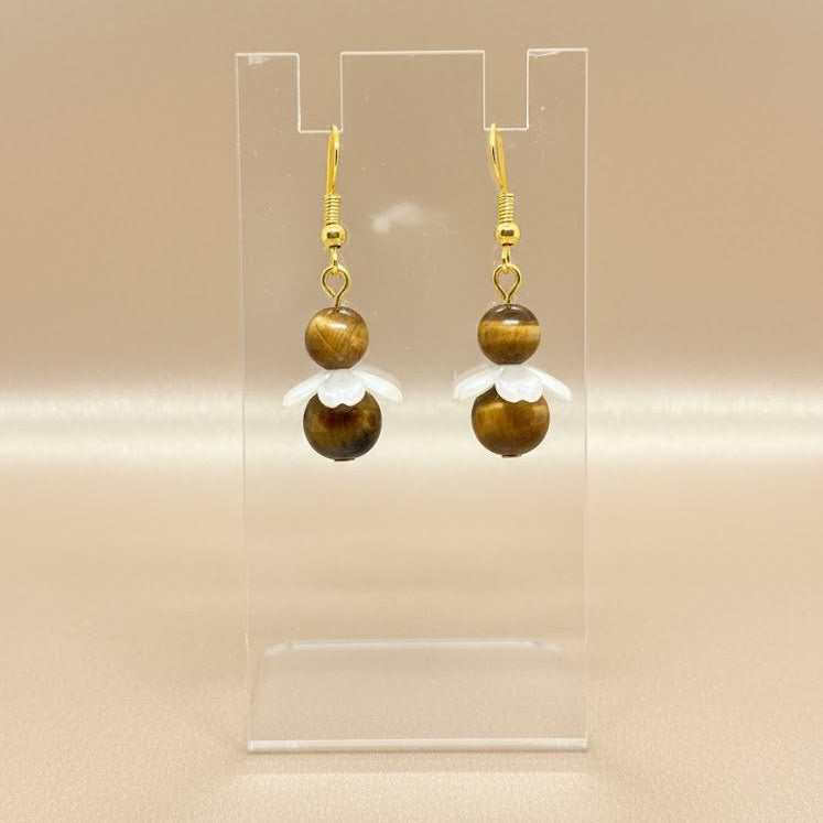 Angle Drop Collection - Earring - Tiger Eye